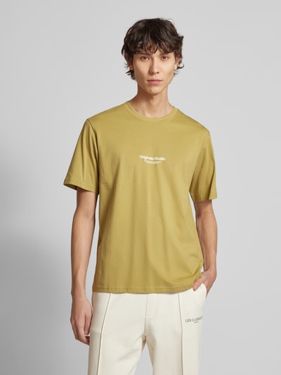 Jack & Jones T-Shirt mit Label-Print Modell 'VESTERBRO' Khaki 4