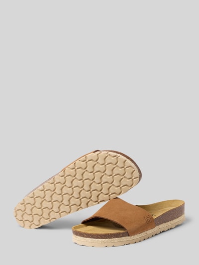 Espadrij Sandalette aus Leder Modell 'COPINE VELOUR' Cognac 4