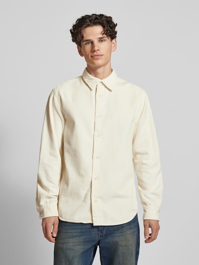 Redefined Rebel Regular fit corduroy overhemd met kentkraag, model 'TRISTAN' Offwhite - 4