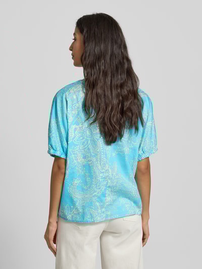 Emily Van den Bergh Regular Fit Bluse mit Tunikakragen Aqua 5