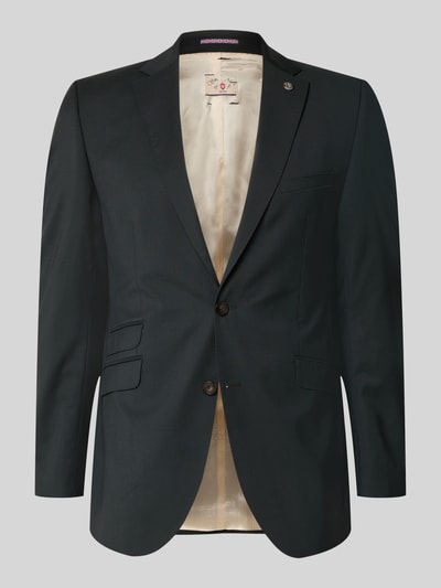 Produktfoto, donkerblauw slim fit heren 2-knoops colbert model 'Camden' van CG - Club of Gents van zuivere scheerwol met reverskraag en klepzakken, ruglengte maat 50: 76 cm, schouderbreedte: 50 cm, mouwlengte: 68 cm