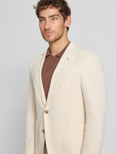 JOOP! Collection Slim Fit 2-Knopf-Sakko mit Eingrifftaschen Modell 'Hoverst' Offwhite 3