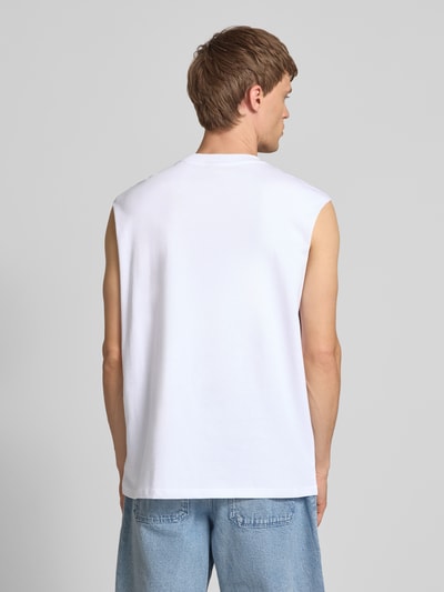REVIEW Tanktop mit Label-Print Weiss 5