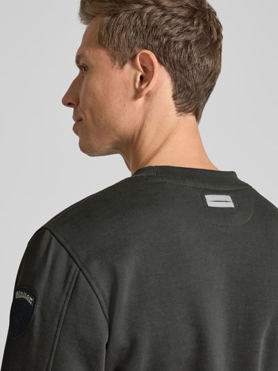Blauer Usa Sweatshirt met labelprint, model 'Crosby' Grafiet - 3