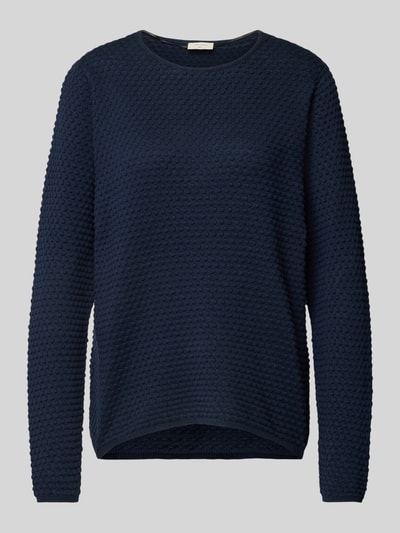 FREE/QUENT Strickpullover mit gerippten Abschlüssen Modell 'Dodo' Marine 1