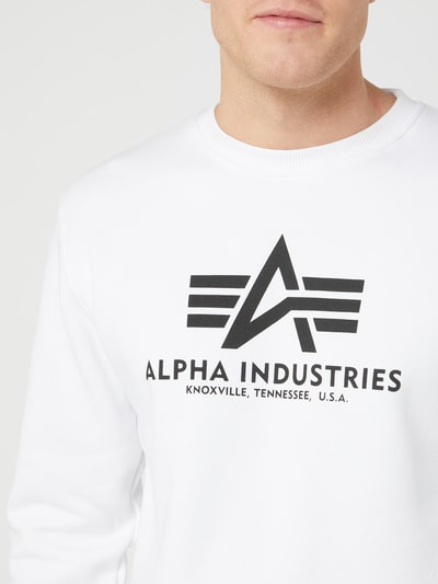 Alpha Industries 'BASIC SWEATER' met logoprint  Wit - 3