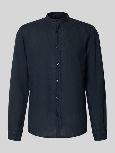 Produktfoto, Regular Fit Freizeithemd aus reinem Leinen Modell 'RACE_1_M' von BOSS Orange, Optik: Unifarben, Mao-Kragen, einreihige Knopfleiste, Langarm, 1-Knopf-Manschette, Material: Leinen