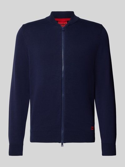 HUGO Kurtka z dzianiny o kroju regular fit z czystej bawełny model ‘SAN JAQUE-C’ Granatowy 2