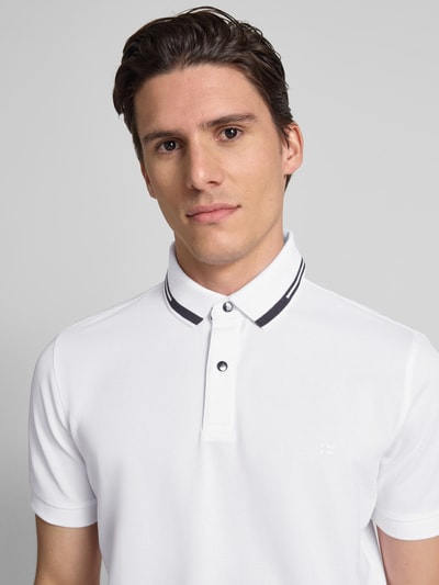 Christian Berg Men Poloshirt mit kurzer Knopfleiste und Logo-Print Weiss 3