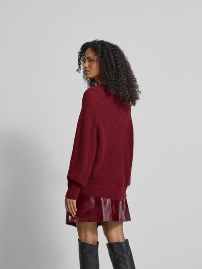 ROTATE Oversized Wollpullover mit Mohair-Anteil Bordeaux 5