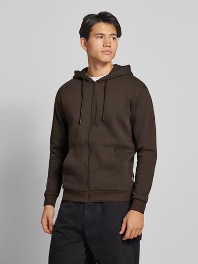 Jack & Jones Sweatjacke mit seitlichen Eingrifftaschen Modell 'BRADLEY' Dunkelbraun 4