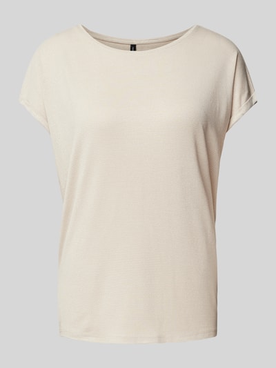 Vero Moda Comfort Fit T-Shirt mit Effekt Garn Modell 'LAVA' Beige 2