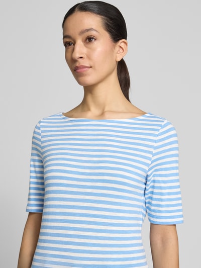 s.Oliver RED LABEL Relaxed Fit T-Shirt aus reiner Baumwolle Bleu 3