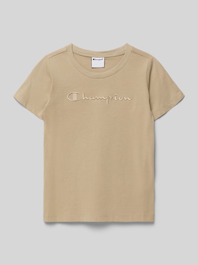 Champion Regular Fit T-Shirt mit Logo-Stitching Sand 1