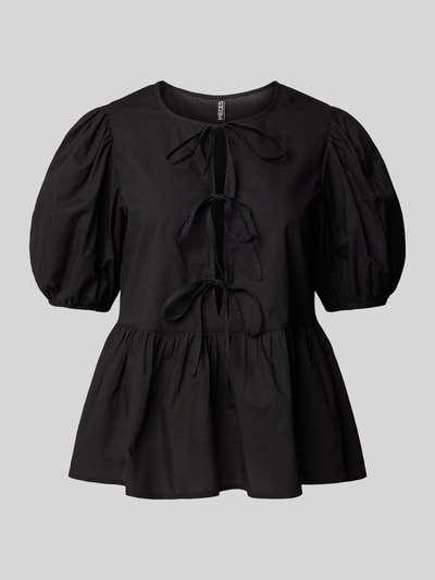 Pieces Relaxed fit tuniek in wikkellook, model 'JOLLY' Zwart - 2