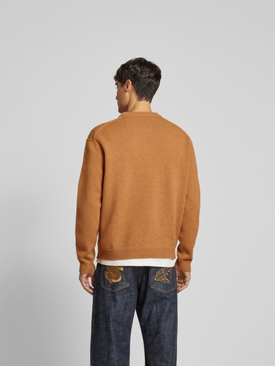 MAISON KITSUNE Pullover mit Label-Print Camel 5