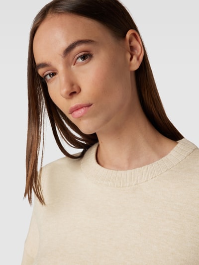 MSCH Copenhagen Strickpullover mit Rundhalsausschnitt Modell 'Odanna' Sand Melange 3