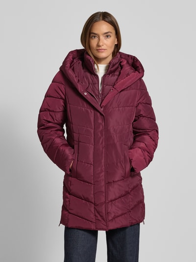 Tom Tailor Regular Fit Steppmantel mit Kapuze Bordeaux 4