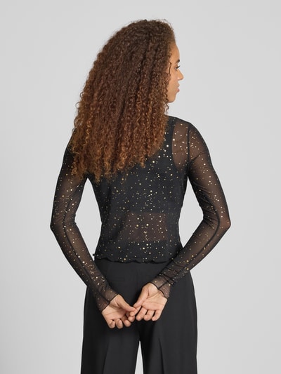 Noisy May Longsleeve mit Rundhalsausschnitt Modell 'STAR FOIL' Black 5