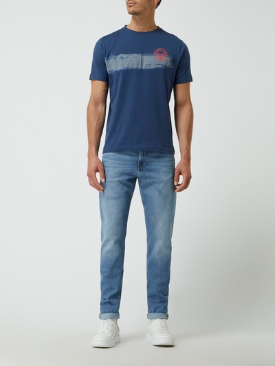 Lerros T-Shirt mit Message Jeansblau 1