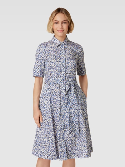 Lauren Ralph Lauren Hemdblusenkleid mit floralem Allover-Muster Modell 'FINNBARR' Blau 4