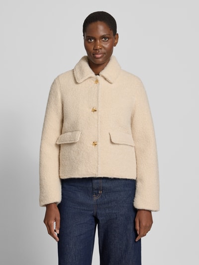 VERO MODA Zipperjack met goudkleurige sierknopen Ecru - 4