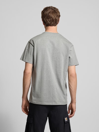Carhartt Work In Progress Regular Fit T-Shirt mit Logo-Stitching Modell 'Chase' Mittelgrau Melange 5
