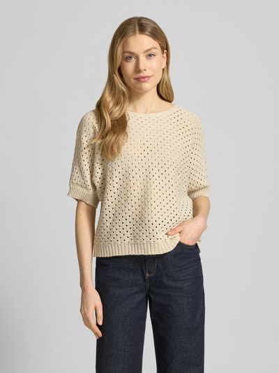 ZABAIONE Strickshirt mit U-Boot-Ausschnitt Modell 'Ho44liday' Sand 4