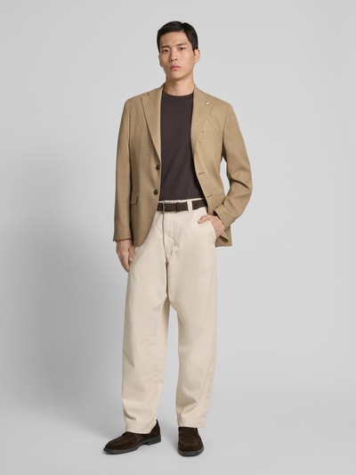 Manuel Ritz 2-Knopf-Sakko aus Schurwoll-Mix mit Pattentaschen Taupe 1