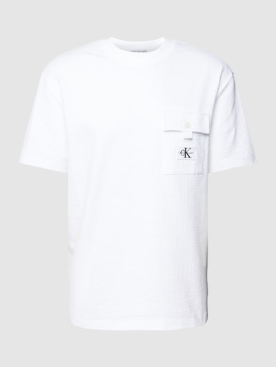 Calvin Klein Jeans T-shirt met borstzak en labelpatch Wit - 2