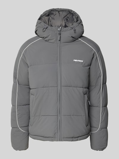 REVIEW Steppjacke mit Kapuze Dunkelgrau 2