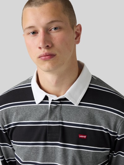 Levi's® Relaxed Fit Poloshirt aus reiner Baumwolle Modell 'RUGBY BRANCO' Dunkelgrau 3