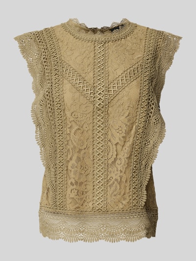 s.Oliver BLACK LABEL Regular Fit Bluse aus Spitze Khaki 2