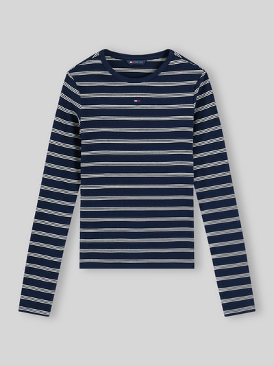 Tommy Jeans Slim Fit Langarmshirt aus Baumwoll-Mix Marine 2