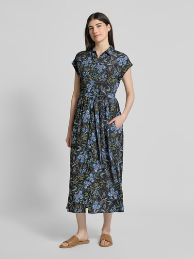 Jake*s Casual Hemdblusenkleid aus Viskose mit Bindegürtel Black 4