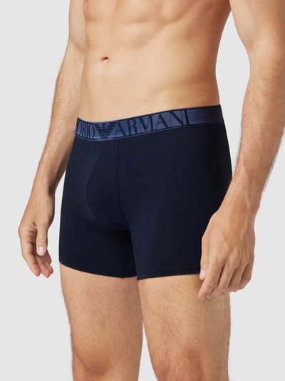 Emporio Armani Trunks im 2er-Pack mit Brand-Schriftzug Dunkelblau 3