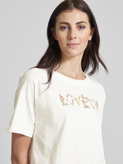 Kaffe T-Shirt mit Stitching Modell 'Firia' Offwhite 3