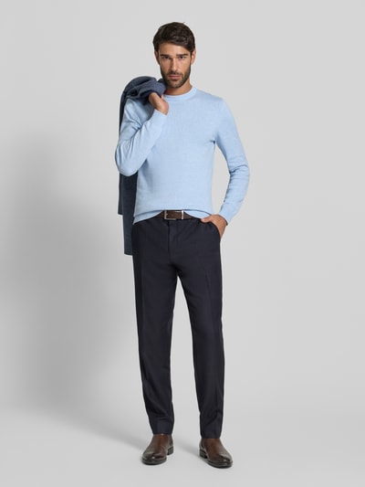 MCNEAL Strickpullover aus Baumwoll-Kaschmir-Mix mit Rundhalsausschnitt Bleu Melange 1