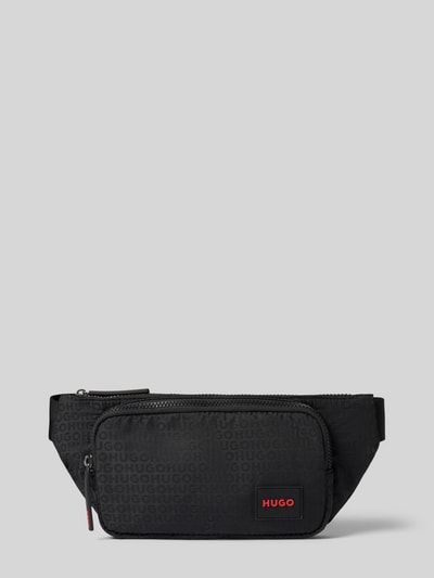 Produktfoto, schwarze Bauchtasche mit verstellbarem Schulterriemen Modell 'Ethon_JQ' von HUGO, Herren Rucksack von HUGO, matte Oberfläche