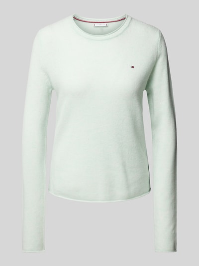 Tommy Hilfiger Strickpullover mit Logo-Stitching Mint 2