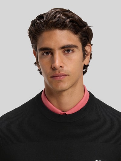BOSS Green Pullover mit Logo-Schriftzug KN_Momentum-X CN Black 3