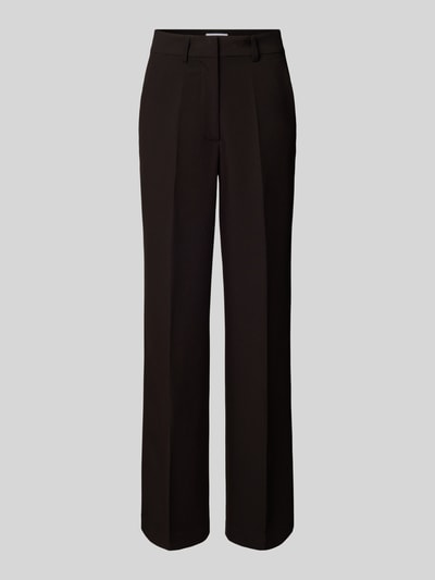 EDITED Straight leg stoffen broek met persplooien, model 'Lavea' Zwart - 2