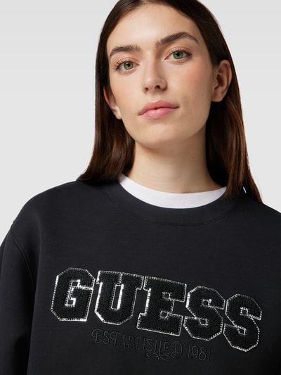 Guess Sweatshirt mit Label-Patches Black 3
