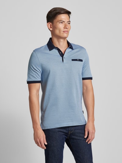 bugatti Poloshirt met borstzak Blauw - 4