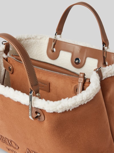 Emporio Armani Shopper met labelstitching, model 'MYEA' Camel - 5