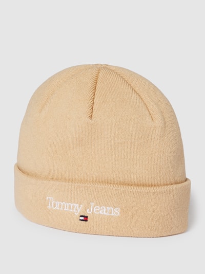 Tommy Jeans Czapka beanie z wyhaftowanym logo model ‘TJW SPORT’ Piaskowy 1