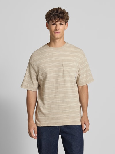 Calvin Klein Jeans T-shirt met borstzak Beige - 4
