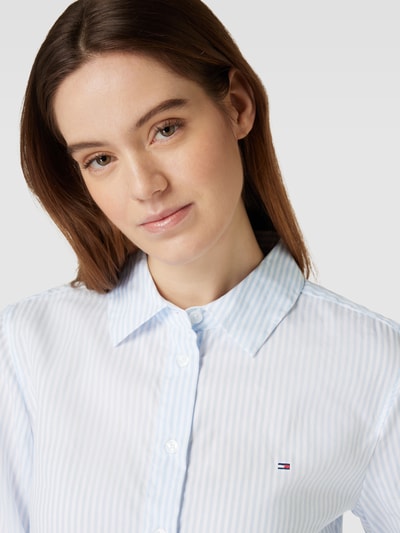 Tommy Hilfiger Bluse mit Streifenmuster Modell 'ESSENTIAL' Hellblau 3