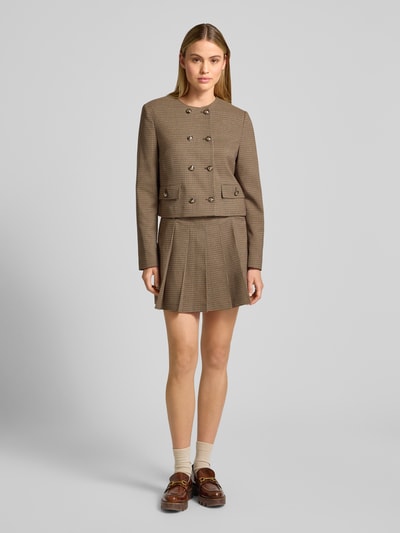 Jake*s Collection Regular Fit Blazer mit Viskose-Anteil und Paspeltaschen Dunkelbraun 1