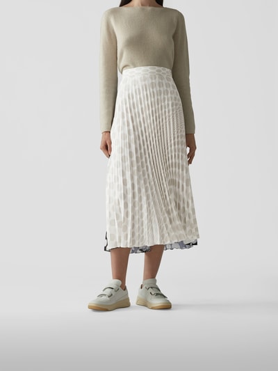 MM6 Maison Margiela Plisseerock mit Polka Dots Offwhite 4